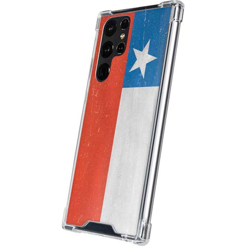 Chile Flag Distressed Galaxy S23 Ultra Clear Case